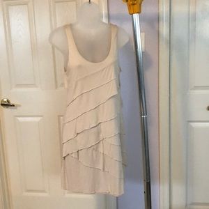 *Sold* Tiered casual jersey dress ivory Small.